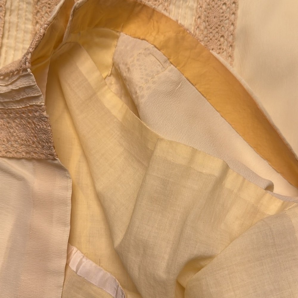 Vintage 50s AinR Jr. yellow w/ lace detail Shift Dress 
Large - Picture 12 of 13